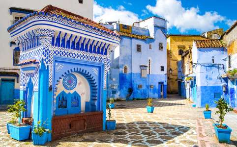 Streets of Chefchaouen during the 9 day morocco itinerary