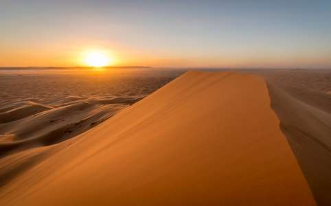 Sunset in Erg Chebbi during the 9 days Morocco itinerary