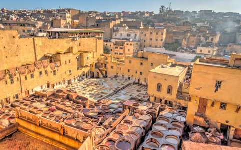 Chouara tanneries in Fes during the 9 days in Morocco