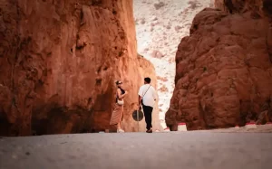 Our guests discovering the Todra Gorge during the Marrakech Desert Tour 3 Day