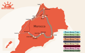 Map of Morocco itineraries